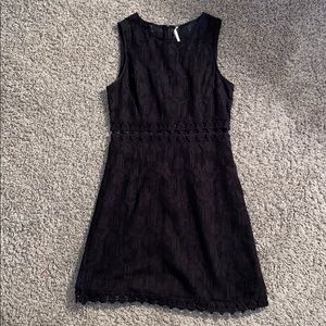 Free People Black Lace Dress With Waist Cutouts